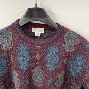 Men's Patterned Sweater - Blue and Brown